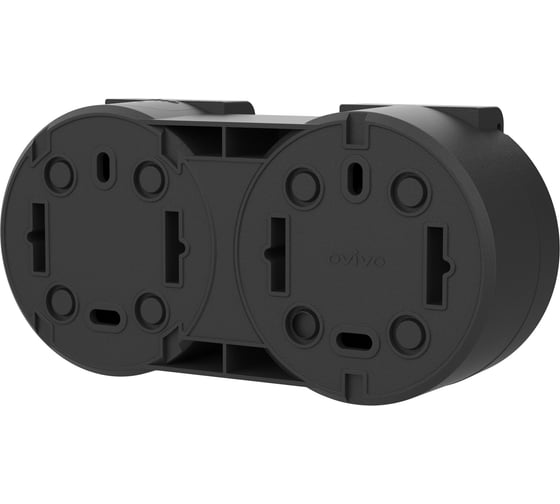 Блок OVIVO X-One розетка с заземлением с крышкой + розетка с заземлением с крышкой антрацит 406-250000-924