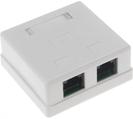 Компьютерная розетка Retic на 2 порта RJ-45, 8p8c, TWIST cat. 6, на плате 10 шт J-8P8C-C6-2P-TWCS/10