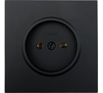 Розетка Lezard ZIMA без заземления, ПБТ, черный бархат, безвинтовой зажим/клемма 704-4288-121BQC