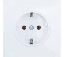 Розетка Lezard ZIMA с заземлением, ПБТ, белая, безвинтовой зажим/клемма 704-0288-122BQC