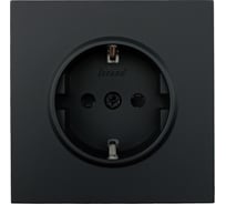 Розетка Lezard ZIMA с защитой от детей, ПБТ, черный бархат, безвинтовой зажим/клемма 704-4288-124BQC