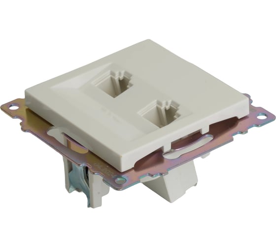 Механизм розетки компьютерной 2-местной STEKKER RJ-45, GLS00-7109-01, серия Катрин, белый, 50003