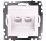 Механизм розетки компьютерной 2-местной STEKKER RJ-45, GLS00-7109-01, серия Катрин, белый, 50003 1