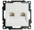 Механизм розетки компьютерной 2-местной STEKKER RJ-45, GLS00-7109-01, серия Катрин, белый, 50003 5
