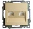 Механизм розетки компьютерной 2-местной STEKKER RJ-45, GLS00-7109-08, серия Катрин, золото, 50009 5