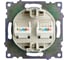 Механизм розетки компьютерной 2-местной STEKKER RJ-45, GLS00-7109-08, серия Катрин, золото, 50009 9
