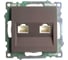 Механизм розетки компьютерной 2-местной STEKKER RJ-45, GLS00-7109-04, серия Катрин, шоколад, 50006 6