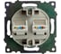 Механизм розетки компьютерной 2-местной STEKKER RJ-45, GLS00-7109-04, серия Катрин, шоколад, 50006 8