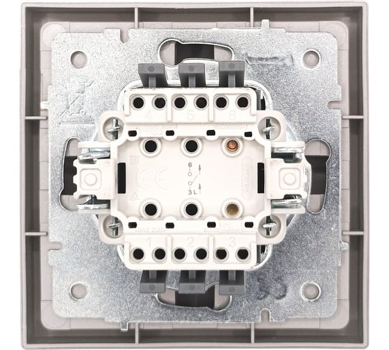 Выключатель Lezard ZIMA серый матовый безвинтовой зажим/клемма 704-7488-100QC