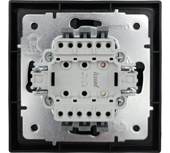 Выключатель Lezard ZIMA черный бархат безвинтовой зажим/клемма 704-4288-100QC