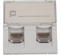 Розетка модульная двойная компьютерная Рувинил RJ-45, 45x45мм, белая, 10 шт АДЛ 13-913