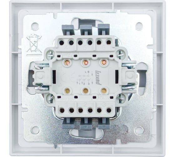Выключатель Lezard ZIMA тройной белый безвинтовой зажим/клемма 704-0288-109QC