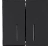 Выключатель Lezard ZIMA 2-ой с подсветкой черный бархат безвинтовой зажим/клемма 704-4288-112QC