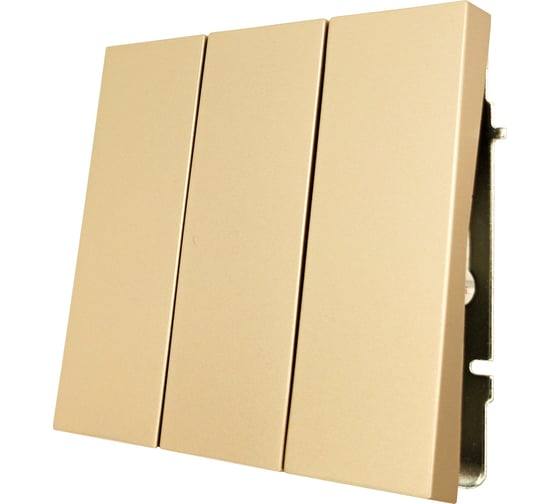 Выключатель Lezard ZIMA тройной золото безвинтовой зажим/клемма 704-3688-109QC