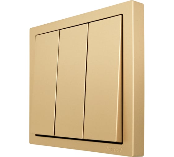 Выключатель Lezard ZIMA тройной золото безвинтовой зажим/клемма 704-3688-109QC
