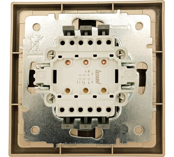 Выключатель Lezard ZIMA тройной золото безвинтовой зажим/клемма 704-3688-109QC