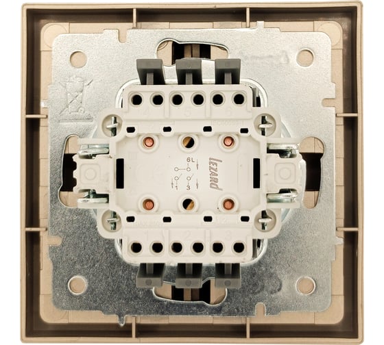 Выключатель Lezard ZIMA 2-ой золото безвинтовой зажим/клемма 704-3688-101QC