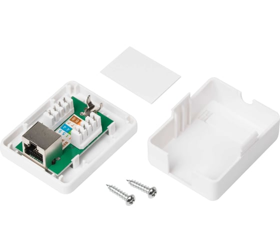 Экранированная компьютерная розетка Retic на 1 порт RJ-45, 8p8c, cat. 5e, на плате 100 шт J-8P8C-C5e-SH-1P-TWCS/100