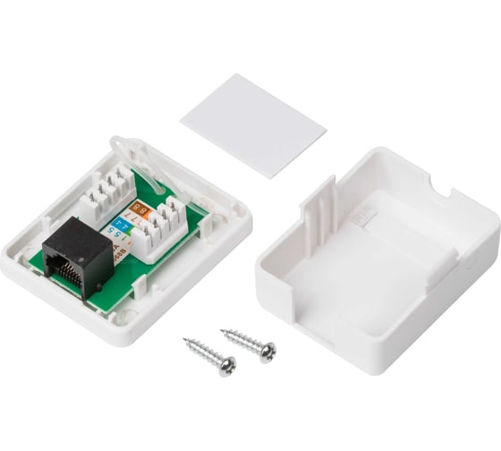Компьютерная розетка Retic на 1 порт RJ-45, 8p8c, cat. 6, на плате 100 шт J-8P8C-C6-1P-TWCS/100