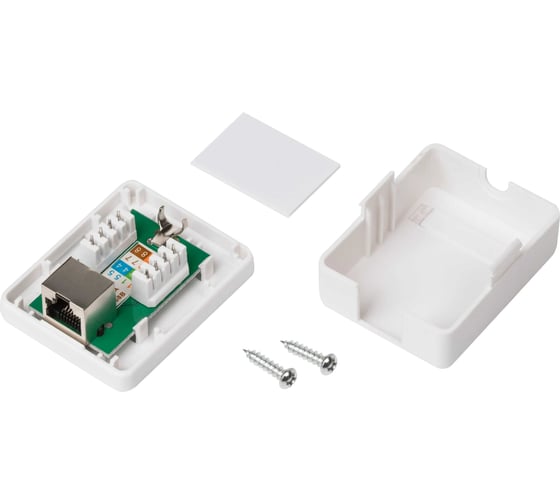 Экранированная компьютерная розетка Retic на 1 порт RJ-45, 8p8c, cat. 6, на плате 100 шт J-8P8C-C6-SH-1P-TWCS/100