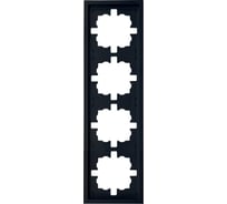 Рамка Lezard ZIMA 4-ая горизонтальная б/вст черный бархат 704-4200-149