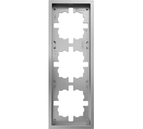 Рамка Lezard ZIMA 3-ая горизонтальная б/вст серый матовый 704-7400-148