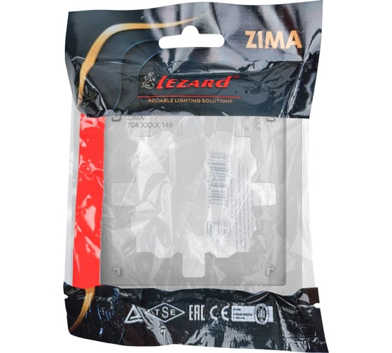 Рамка Lezard ZIMA 1-ая горизонтальная б/вст серый матовый 704-7400-146