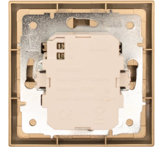 Розетка 2-ая USB разъем Lezard ZIMA золото 704-3688-192