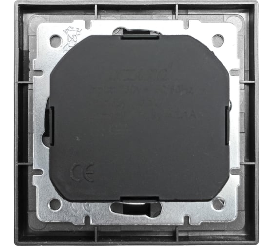 Розетка Lezard ZIMA с заземлением + USB разъем, серый матовый 704-7488-181