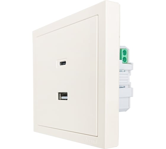 Розетка Lezard ZIMA TC+ USB разъем, слоновая кость 704-9088-192TC