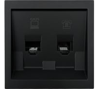 Розетка Lezard ZIMA компьютер+телефон, черный бархат, с модулем Cat 6 704-4288-144