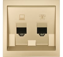 Розетка Lezard ZIMA компьютер+телефон, золото 704-3688-143