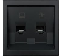 Розетка Lezard ZIMA компьютер+телефон, черный бархат 704-4288-143