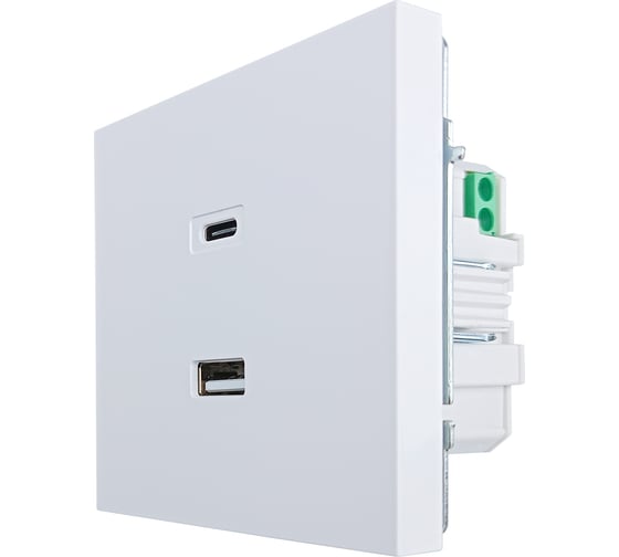 Розетка Lezard ZIMA TC+ USB разъем, белая 704-0288-192TC