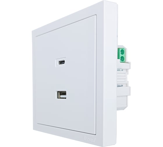 Розетка Lezard ZIMA TC+ USB разъем, белая 704-0288-192TC