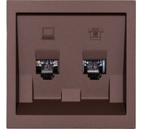 Розетка Lezard ZIMA компьютер+телефон, шоколад 704-7388-143