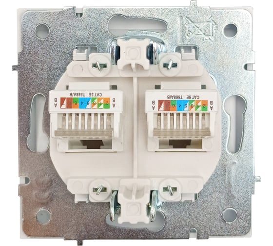 Розетка 2-ая компьютерная Lezard белая 704-0288-141