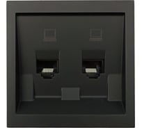 Розетка 2-ая компьютерная Lezard ZIMA черный бархат 704-4288-141