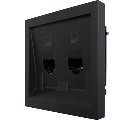 Розетка 2-ая компьютерная Lezard ZIMA черный бархат 704-4288-141