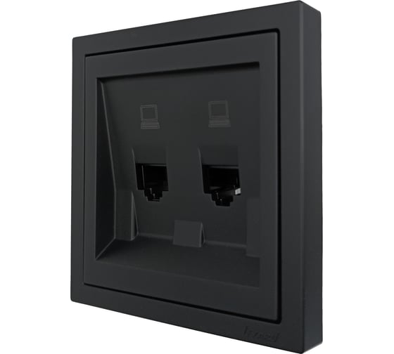 Розетка 2-ая компьютерная Lezard ZIMA черный бархат 704-4288-141