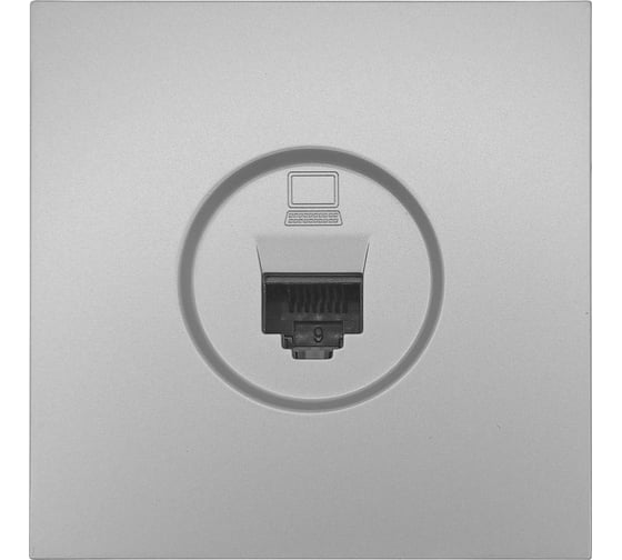 Розетка компьютерная Lezard ZIMA серый матовый 704-7488-139