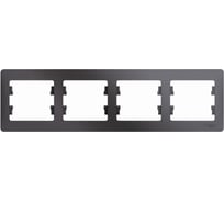 4-местная горизонтальная рамка Systeme Electric Glossa графит GSL001304