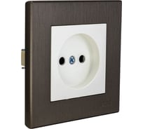 Розетка Luxar Mosaic с/у без з/к белая/титан с рамкой, 250В 16А (20.020.01) 4606400430353