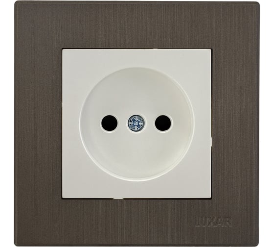 Розетка Luxar Mosaic с/у без з/к белая/титан с рамкой, 250В 16А (20.020.01) 4606400430353 1