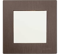 Выключатель Luxar Mosaic с/у 1-кл. белый/титан с рамкой, 250В 10А (20.001.01) 4606400430322