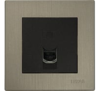 Розетка компьютерная Luxar Mosaic с/у RJ-45 черная/титан с рамкой (20.045.03) 4606400430650