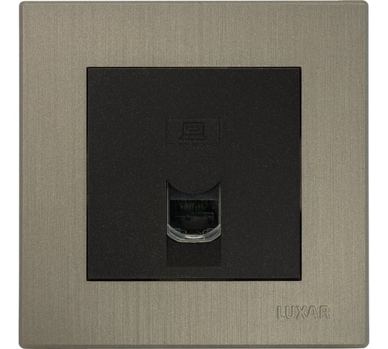 Розетка компьютерная Luxar Mosaic с/у RJ-45 черная/титан с рамкой (20.045.03) 4606400430650 1