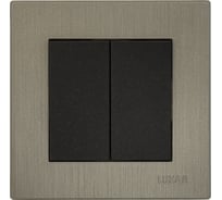 Выключатель Luxar Mosaic с/у 2-кл. черный/титан с рамкой, 250В 10А (20.011.03) 4606400430612