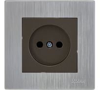 Розетка Luxar Mosaic с/у без з/к титан/серебро с рамкой, 250В 16А (20.020.05) 4606400430568