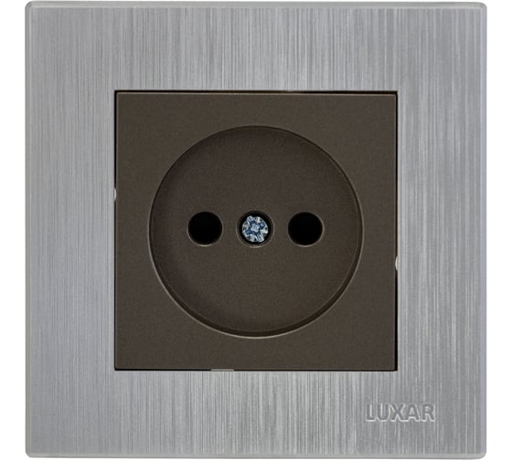 Розетка Luxar Mosaic с/у без з/к титан/серебро с рамкой, 250В 16А (20.020.05) 4606400430568 1